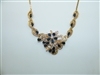 18k Yellow Gold Diamond And Sapphire Necklace