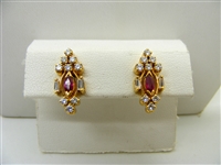 Marquise Shape Natural Ruby Earrings