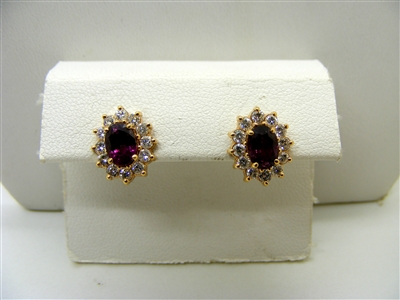 Oval Natural Ruby Earrings