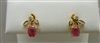 Natural Oval Ruby & Diamond Earrings.