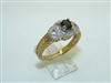 Beautiful 14k Yellow Gold Diamond Sapphire Ring