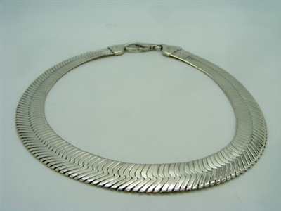 WOMAN'S HERRINGBONE NECKLACE 925 STERLING SILVER ITALY