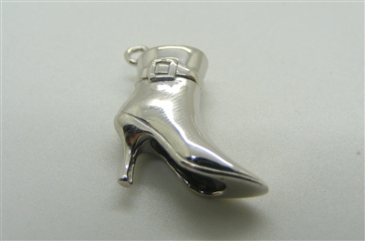 14 K White Gold Ladies Boot Pendant (Available in Yellow Gold)