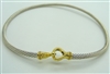 Ladies David Yurman Cable Buckle Necklace. (925 Sterling Silver with 18K Gold)