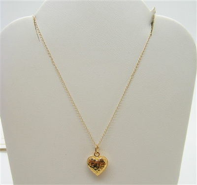 14 K Yellow Gold Heart Pendant Necklace