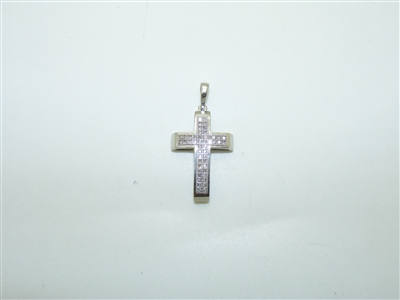 10k White Gold Diamond Cross Pendant