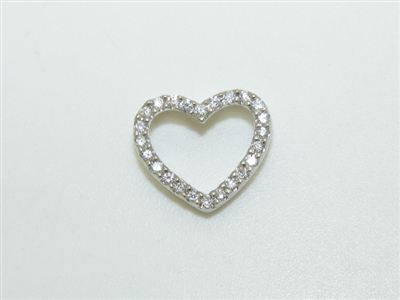 Diamond Open Heart Pendant(w/ Chain)