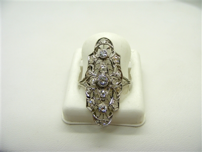Full Finger Vintage Platinum Diamond Ring
