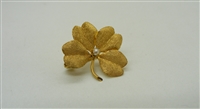 Vintage 10 K Yellow Gold 4 Leaf Clover Pearl Pin.