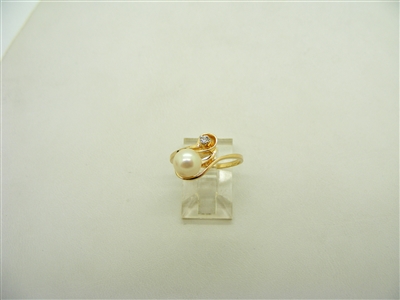 Pearl DiaCultured Pearl Diamond Ringmond Ring