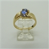 Ladies Oval Tanzanite and Diamond Ring. (14k Yellow Gold)