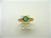 Round Colombian Emerald Engagement Ring