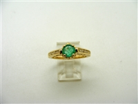Round Colombian Emerald Ring