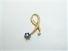 14k Yellow Gold Diamond & Sapphire Pendant