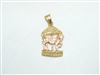 14k Yellow And Rose Gold Carousel Charm