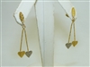 18k Yellow and White Gold Heart Earrings