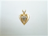 14k Yellow Gold Heart Diamond Pendant