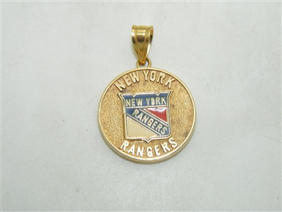 14k Yellow Gold New York Rangers Pendant