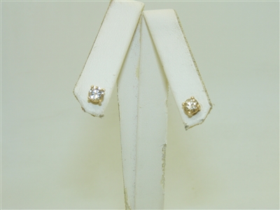 14k Yellow Gold Diamond Earrings