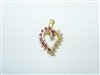 14k Yellow Gold Diamond And Ruby Pendant