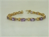 14k Yellow Gold Amethyst and Diamond Bracelet