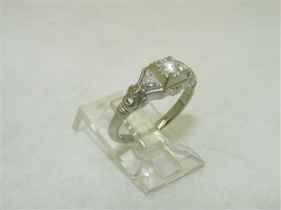 Art Deco 18k White Gold Diamond Ring