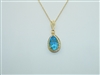 Beautiful Yellow Gold London Blue Pendant With Diamonds