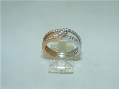 18k Rose And White Gold Diamond ring