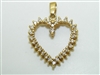 14k Yellow Gold Open Heart Diamond Pendant
