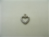 14k White Gold Diamond Sliced Heart Pendant