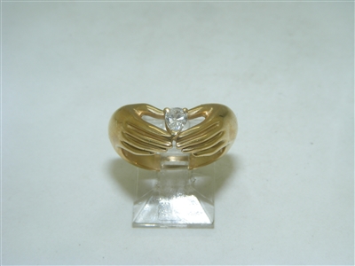 14k Yellow Gold Diamond Marquise Hand Ring