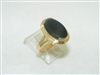 14k Yellow Gold Oval Onyx Ring