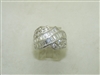 14k white Gold straight and Round cubic zircon