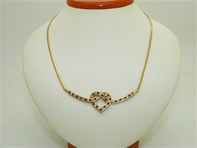 BEAUTIFUL Diamond & Ruby Heart Necklace
