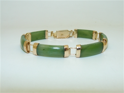 Vintage 14k Rose Gold Taiwan Jade bracelet