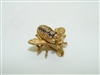 14k Yellow Gold Diamond & Sapphire Fly Pendant