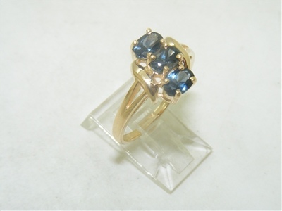 14k Yellow Gold Natural Sapphire Ring
