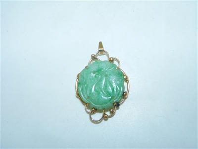 14k Rose Gold Beautiful Jade Pendant