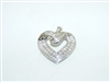 14k White Gold Diamond Heart Pendant
