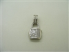 14k White Gold Invisible Setting Beautiful Diamond Lock Pendant