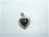 Checkerboard Blue Sapphire Heart Pendant