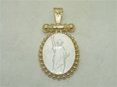 Statue Of Liberty Mother Pearl Pendant