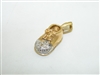 14k Yellow Gold Diamond shoe Pendant