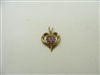 10k Yellow Gold Natural Ruby & Diamond Heart Pendant