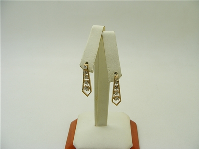 14K Yellow Gold Jacket Diamond Earrings