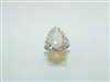 14k Vintage White Gold Opal and Diamond Ring