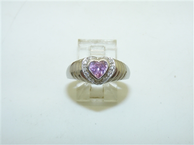 14k White gold Pink Stone Ring