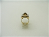 14k Two-Tone Designer Onyx Diamond Ring