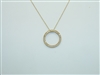 Open Circle Diamond Pendant and Necklace