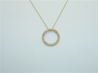 Open Circle Diamond Pendant and Necklace